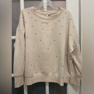 Maurices Ivory Rhinestone Embellished Sweatshirt Size XL